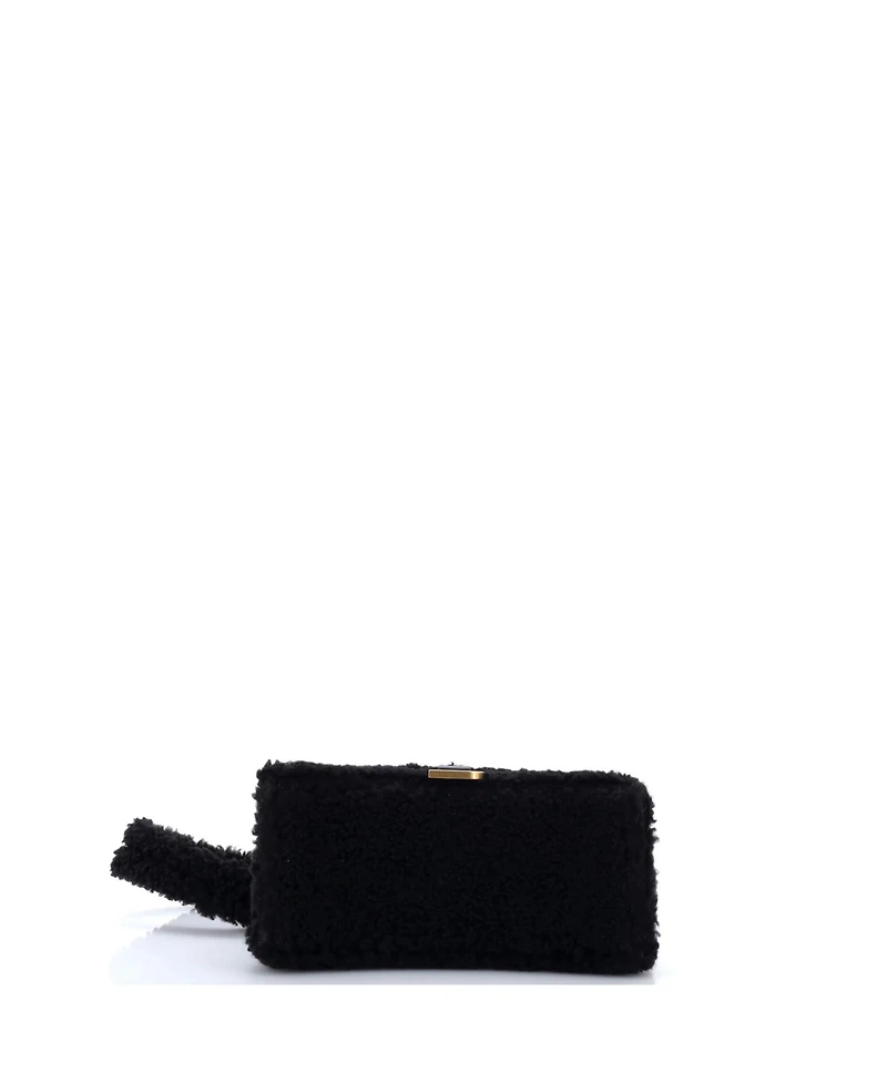 Pre-Owned Balenciaga Small Fluffy Hourglass Top Handle Bag Faux Fur