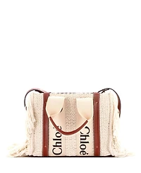 Pre-Owned Chloe Small Woody Convertible Tote Fringe Canvas