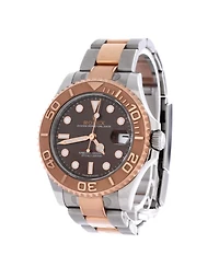 Pre-Owned Rolex Oyster Perpetual Yacht-Master Chocolate Brown Automatic Watch in Stainless Steel and Rose Gold 37mm
