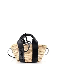 Pre-Owned Chloe Medium Sense Basket Tote Raffia with Leather
