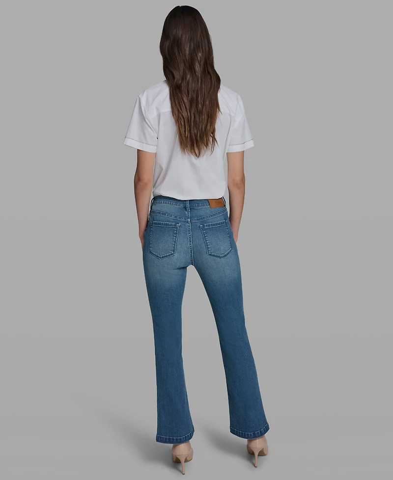 Karl Lagerfeld Paris Petite Mid Rise Denim Pants
