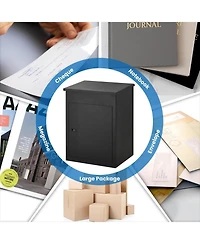 gaomon 43.3" Package Delivery Boxes for Outside,Large Anti Theft Package Delivery Box with Lock