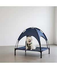 Aostirmotor Portable Elevated Dog Cot - Cooling Pet Bed with Breathable Mesh