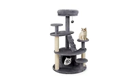 Aostirmotor Cat Tree for Munchkin & Senior Cats, 40-Inch with Stable Wide Base, Soft Padded Perches & Large Condo for Easy Access