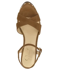 Jessica Simpson Women's Samintia Studded Wooden Platform Sandals