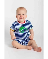 Florence Eiseman Baby Boy Stripe Knit Shortall With Lizard