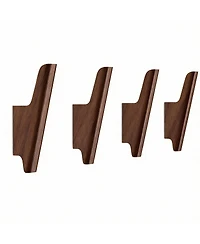 Yigii Wooden Wall Hooks: 4 Pack, Sturdy, Multipurpose, Scandinavian Design