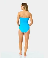 Anne Cole Twist Front Ruched Tankini Top High Waist Bottoms
