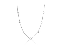 Rachel Glauber Classic Bezel Set Cubic Zirconia Chain Station Necklace