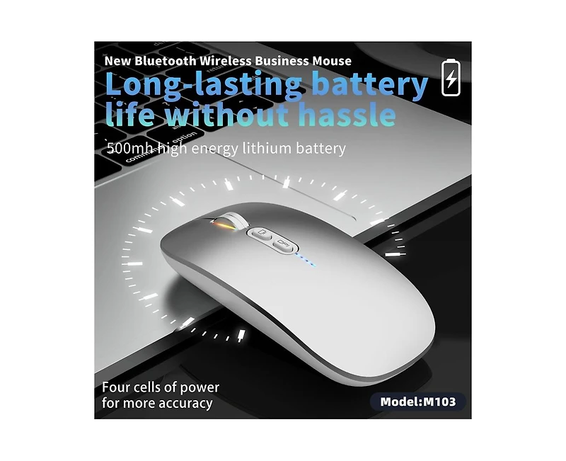 Risokeys Tri-Mode Wireless Bluetooth Mouse: Silent,1-Click Desktop,3-Speed Dpi for Office/Study, Slim & Easy-to-Use for Professionals/Studentsgeable)