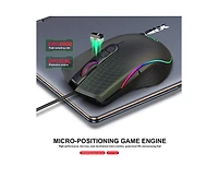 Risokeys Wired Rgb Gaming Mouse,8000 Dpi Adjustable, Ergonomic Comfort Grip with 7 Backlight Modes for Pc Gamers, Compatible with Windows & Mac