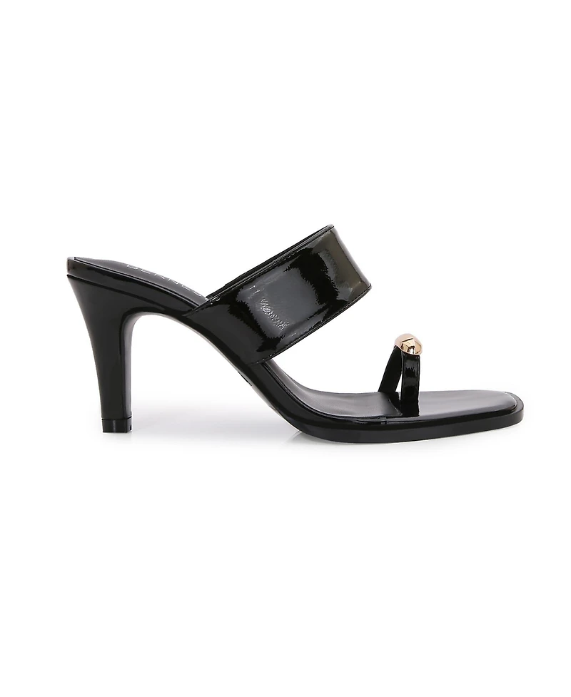 Berness Women's Catha Gold-Tone Toe Ring Heeled Sandals
