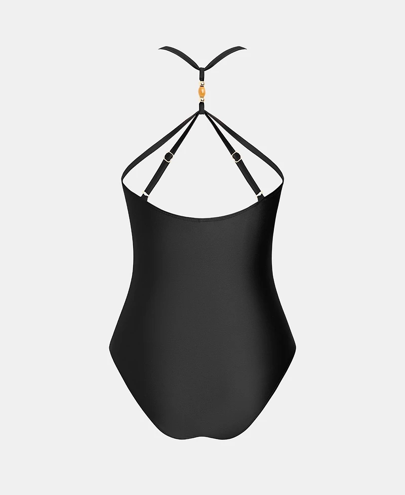 Cupshe Women's Square Neck Lace Trim Crisscross One-Piece Swimsuit