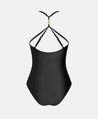 Cupshe Women's Square Neck Lace Trim Crisscross One-Piece Swimsuit