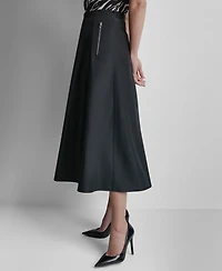 Dkny Women's Taffeta A-Line Seamed Midi Skirt