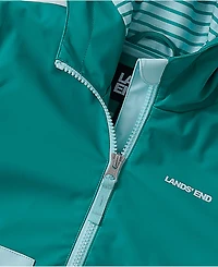 Lands' End Girls Water Resistant Hooded Slicker Rain Jacket