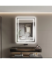 Homfan Led Bathroom Mirror with Front and Backlit Illumination, Dimmable Smart Vanity Mirror with Anti-Fog Feature