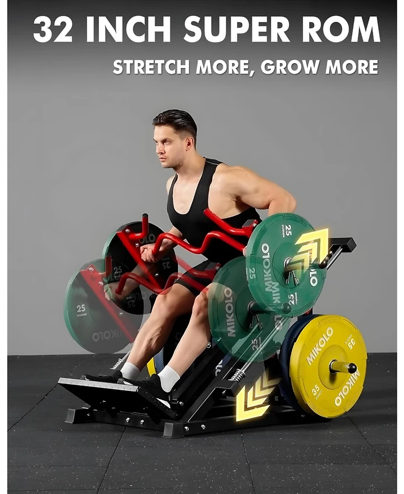 Mikolo Linear Row Machine, Plate-Loaded Back Workout Machine for Home Gym, Linear Bearing Row Machine for Lat & Upper Back Training