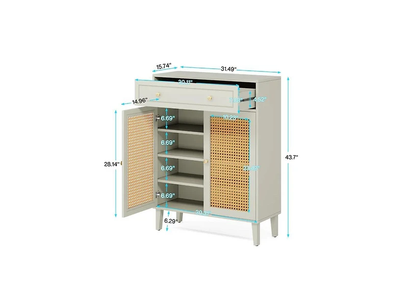 Clihome Nordic Style Chic Shoe Cabinet