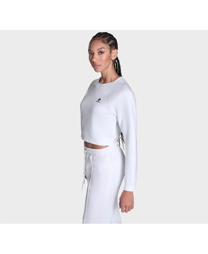 Converse Women's Star Chevron Cropped Crewneck Sweatshirt