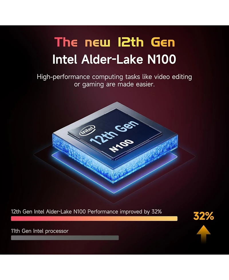 Nimo 15.6" Fhd Student Laptop Intel 12th Gen N100 8GB Ram 512GB Ssd Backlit Keyboard