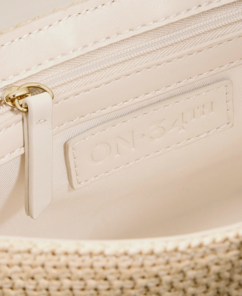 On 34th Kristt Straw Small Satchel Bag, Macy's Exclusive