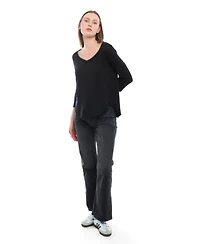 Wilt Clothing Women's 3/4 Sleeve V-Neck Shirttail Tee