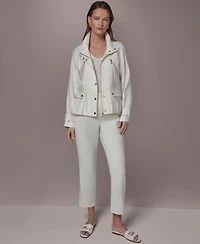 Donna Karan New York Women's Zipper Patch Pocket Jacket