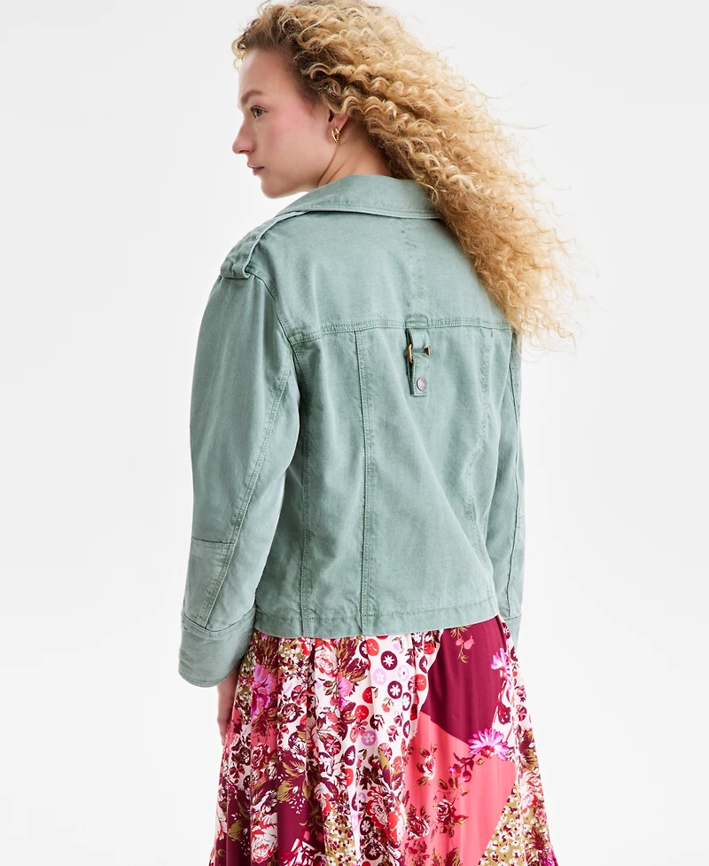 Free People Women's Kali Snap-Front Washed Jacket