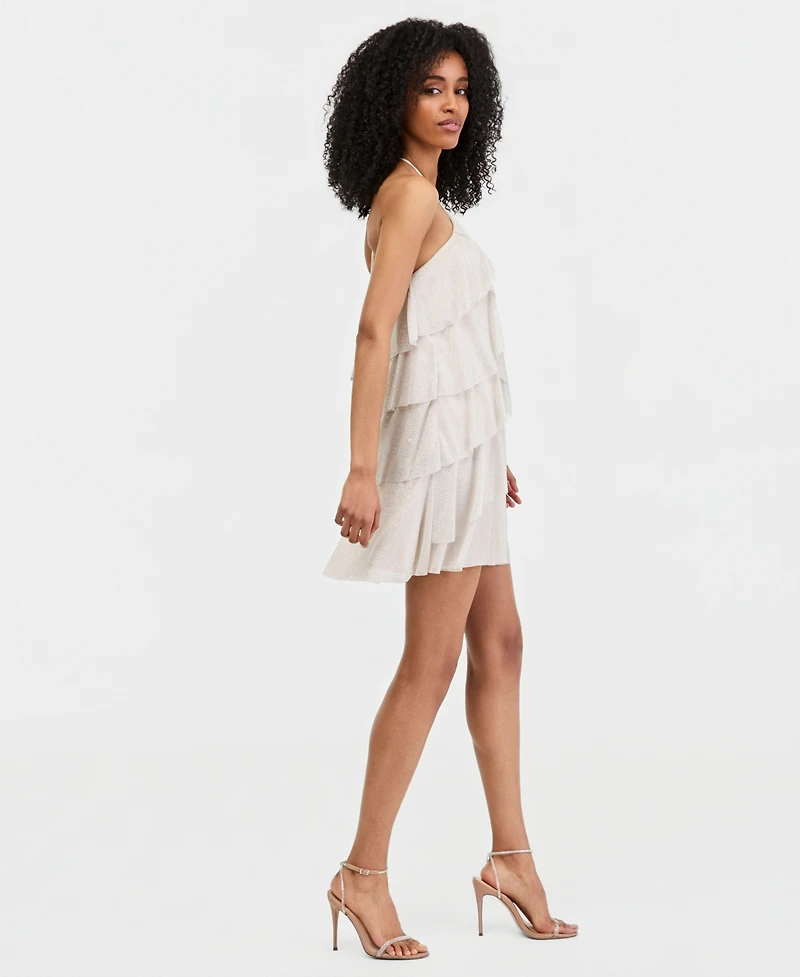 Morgan & Company Juniors' Glitter Low-Back Ruffled Dress