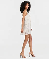 Morgan & Company Juniors' Glitter Low-Back Ruffled Dress
