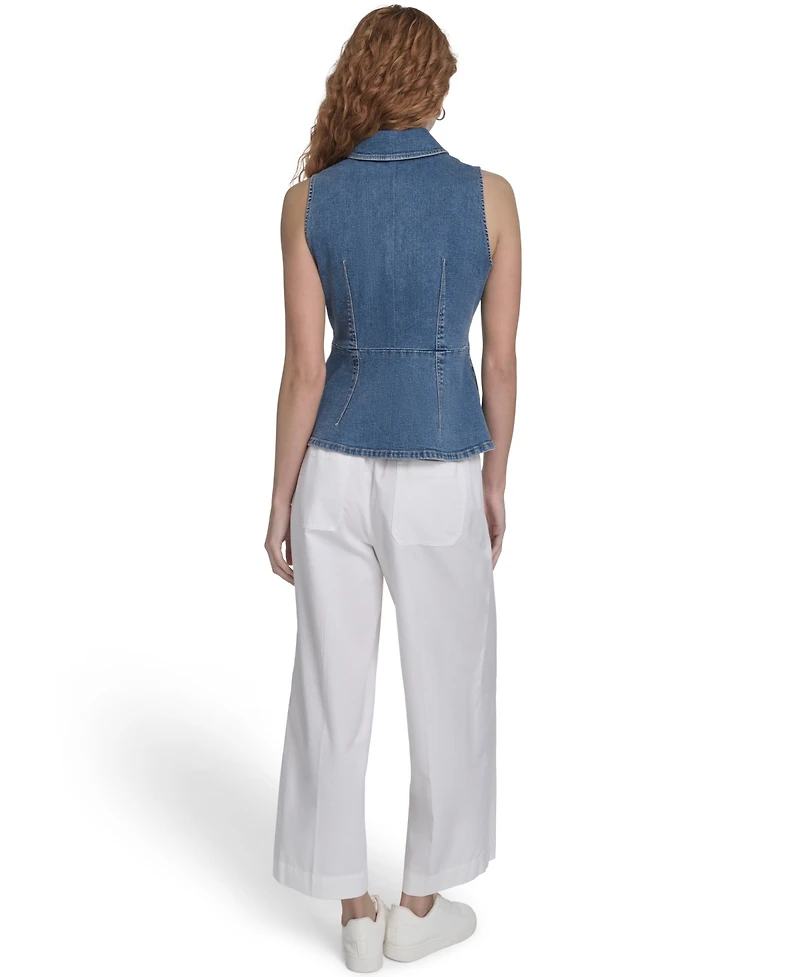 Nautica Jeans Women's Button Front Denim Vest