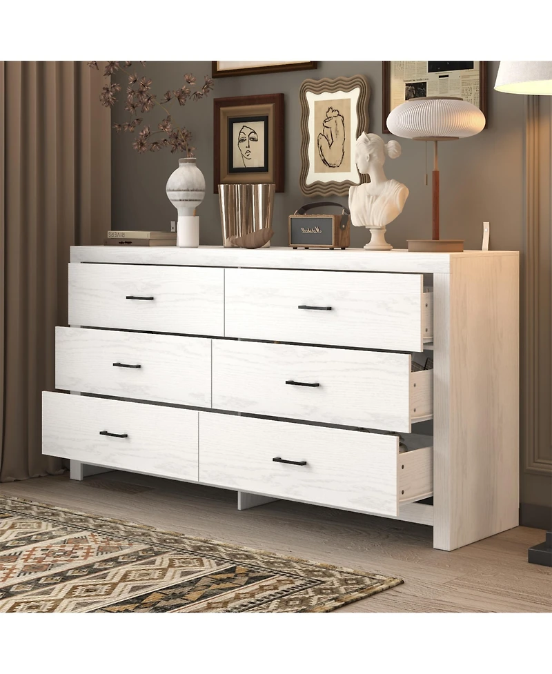 Homsee White Mirror Finished Wooden 9-Drawer Chest of Drawers, Dresser