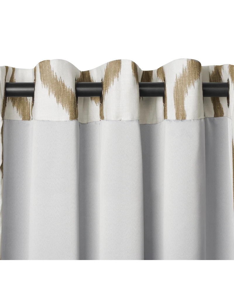 Elrene Home Fashions Renzo Ikat Geometric Linen Room Darkening Window Curtain