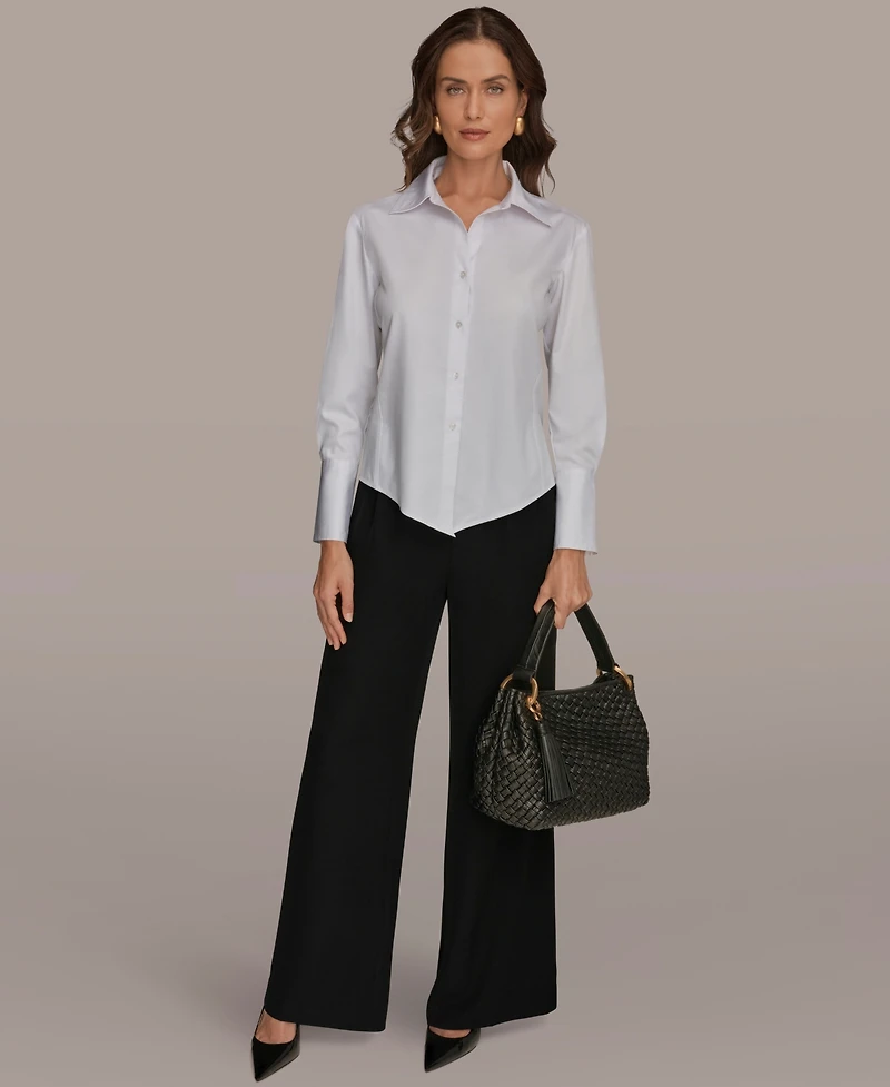 Donna Karan New York Petite Collared Neck Shirt