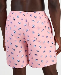 Club Room Men's Shell Coral Printed 7" Swim Trunks, Macy's Exclusive