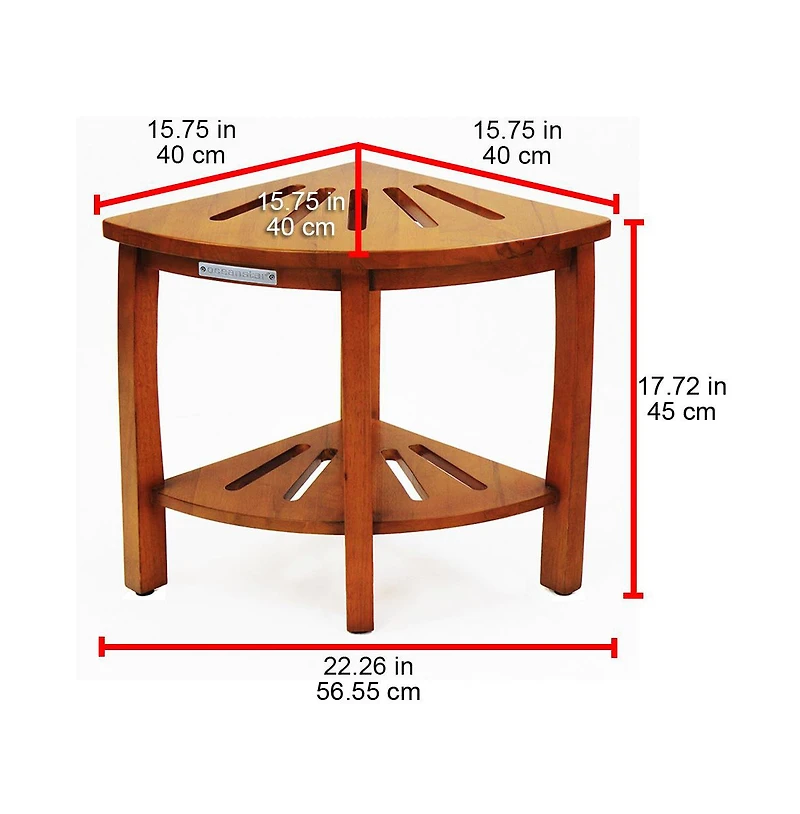 Oceanstar Corner Spa Shower Bench Seat with Storage Shelf