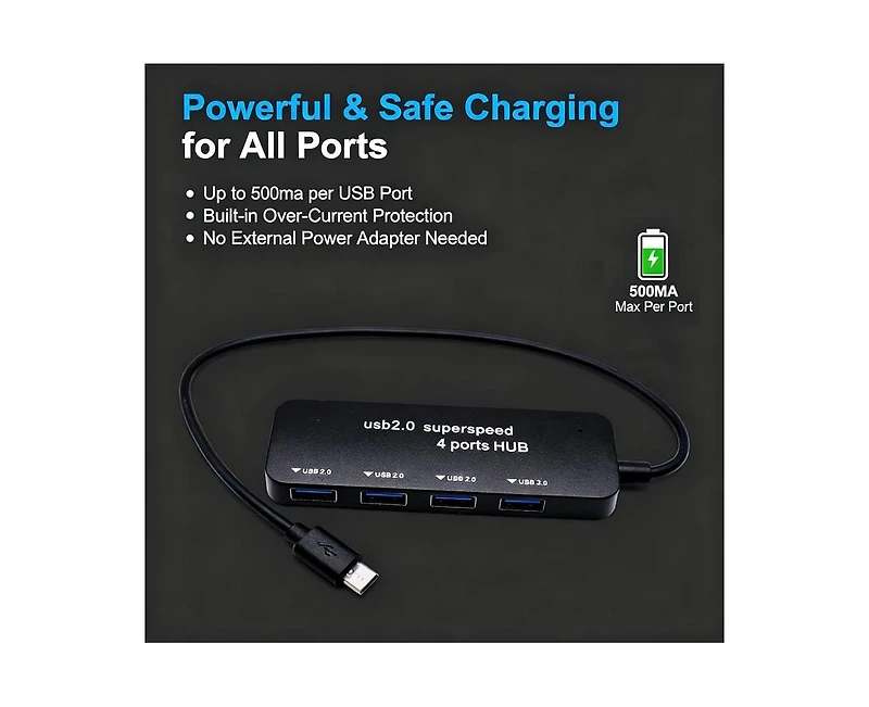 Risokeys 4-Port Usb 2.0 Hub