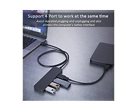 Risokeys 4-Port Usb 3.0 Hub with 5Gbps Transfer Speed, Ultra-Slim Design, Usb Splitter for Office/Gaming/Home