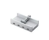 Risokeys 4-Port Usb C Clamp Hub- Non-Slip Adjustable Design, for Office/Home