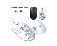 Risokeys Dual-Mode Wireless Gaming Mouse,Rgb Backlit Rechargeable 650mAh,4 Adjustable Dpi 800-4800,Silent Click