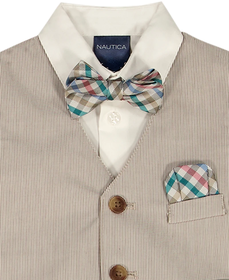 Nautica Baby Boys' Mini Stripe Vest, Shirt and Shorts, 3-Piece Set