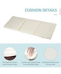 Outsunny Patio Rat Lounge Chair, Cushioned, Adjustable Backrest,