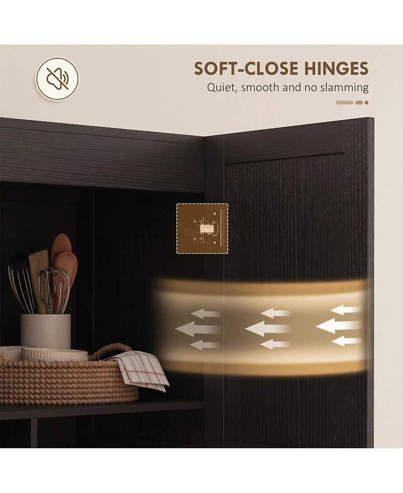 Homcom Kitchen Pantry Cabinet with Soft-Close Hinges Kitchen Cabinet