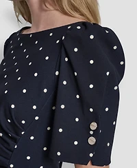 Dkny Women's Short-Sleeve Jewel Neck Dress