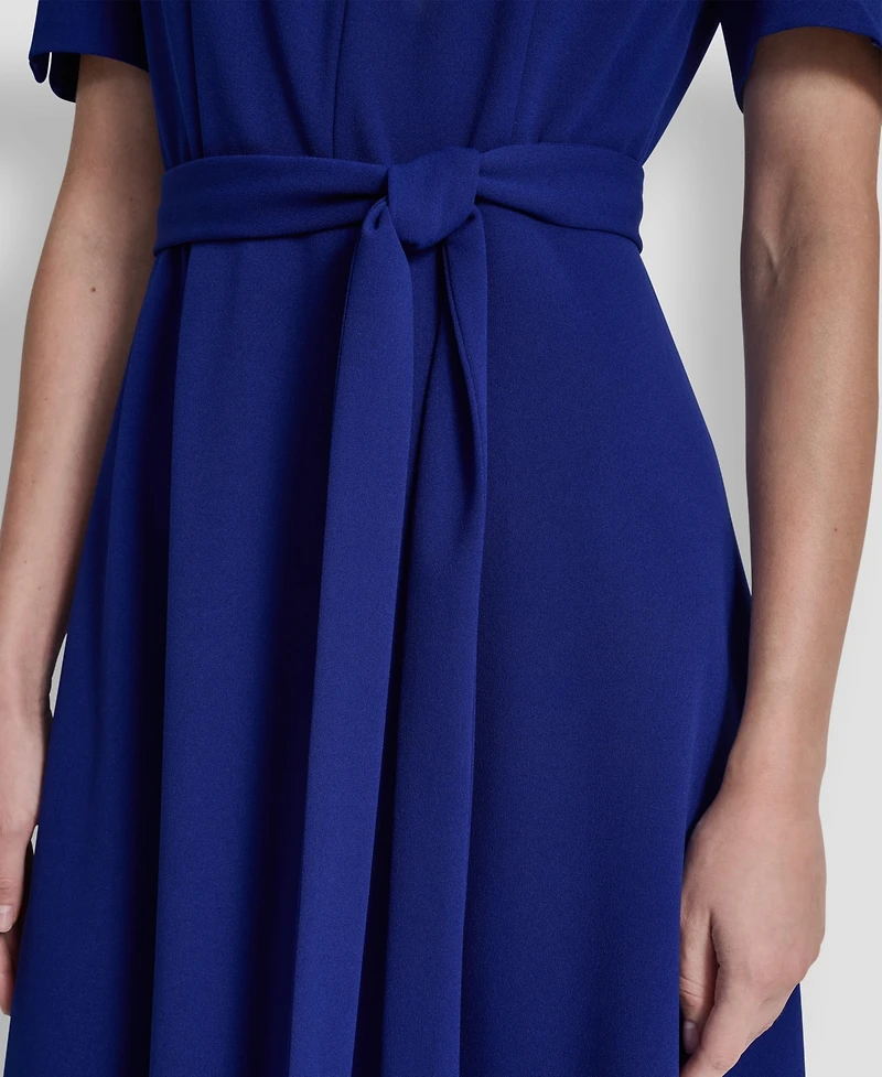 Dkny Women's Short-Sleeve Jewel Neck Midi Dress