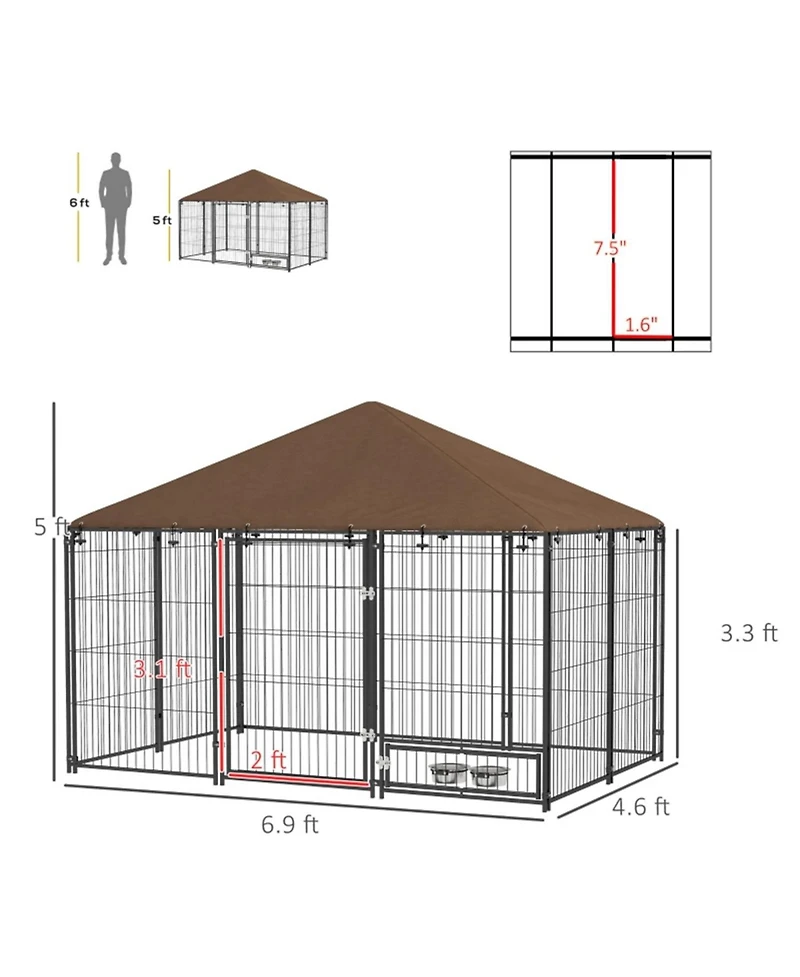 Aostirmotor Outdoor Pet Playpen & Kennel, Puppy Play Pen with Weather-Resistant Design