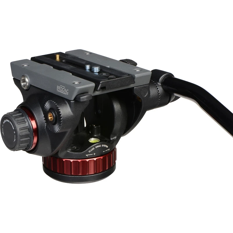 Manfrotto 502 Pro Video Head with 504PLONG Long Quick Release Mounting Plate and Flat Base