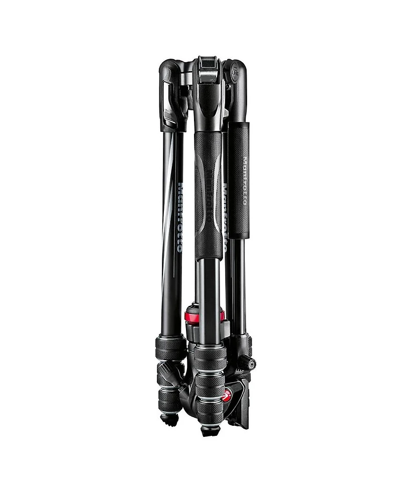 Manfrotto Befree Live 4-Section Aluminum Compact Travel Video Tripod with Fluid Head, Black/Silver