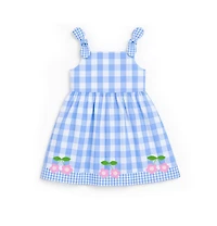 Florence Eiseman Big Girls Gingham Dress With Flower Cherries